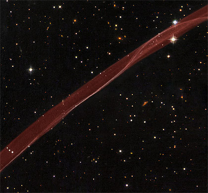 Изображение участка оболочки SN1006, полученное космическим телескопом Хаббла NASA